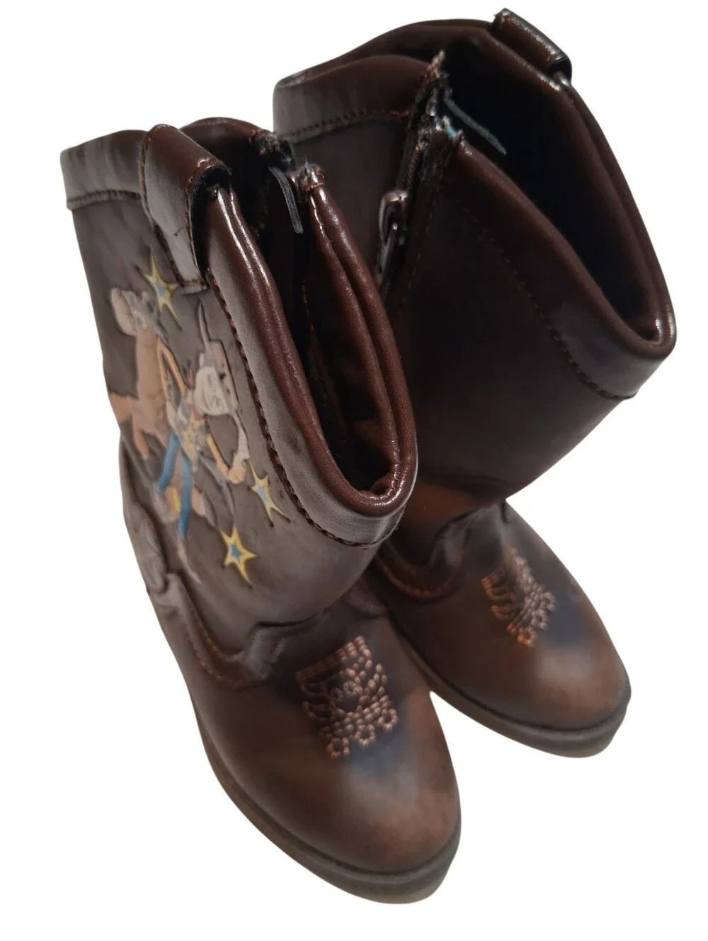 Disney Pixar Toy Story Woody Cowboy Western Brown Boots Kids  Size 7